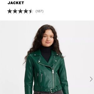 Levi's Green Faux Leather Moto Jacket - Women's